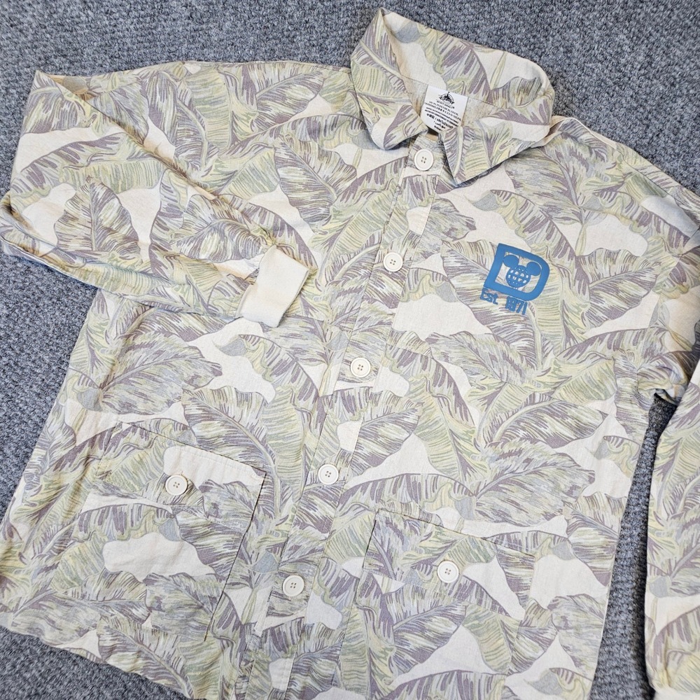 Walt Disney World Spirit Jersey Banana Leaf Button Down Shirt XL Tropical Safari